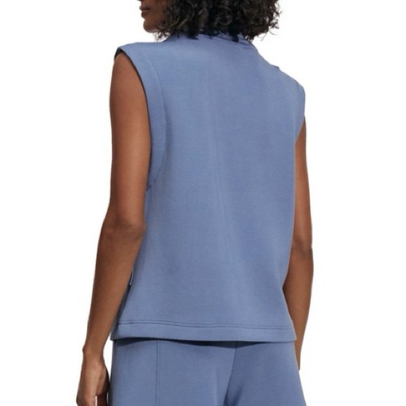 NWOT Varley Magnolia Half Zip Tank Top Double Soft Sz S Blue - Picture 3 of 7